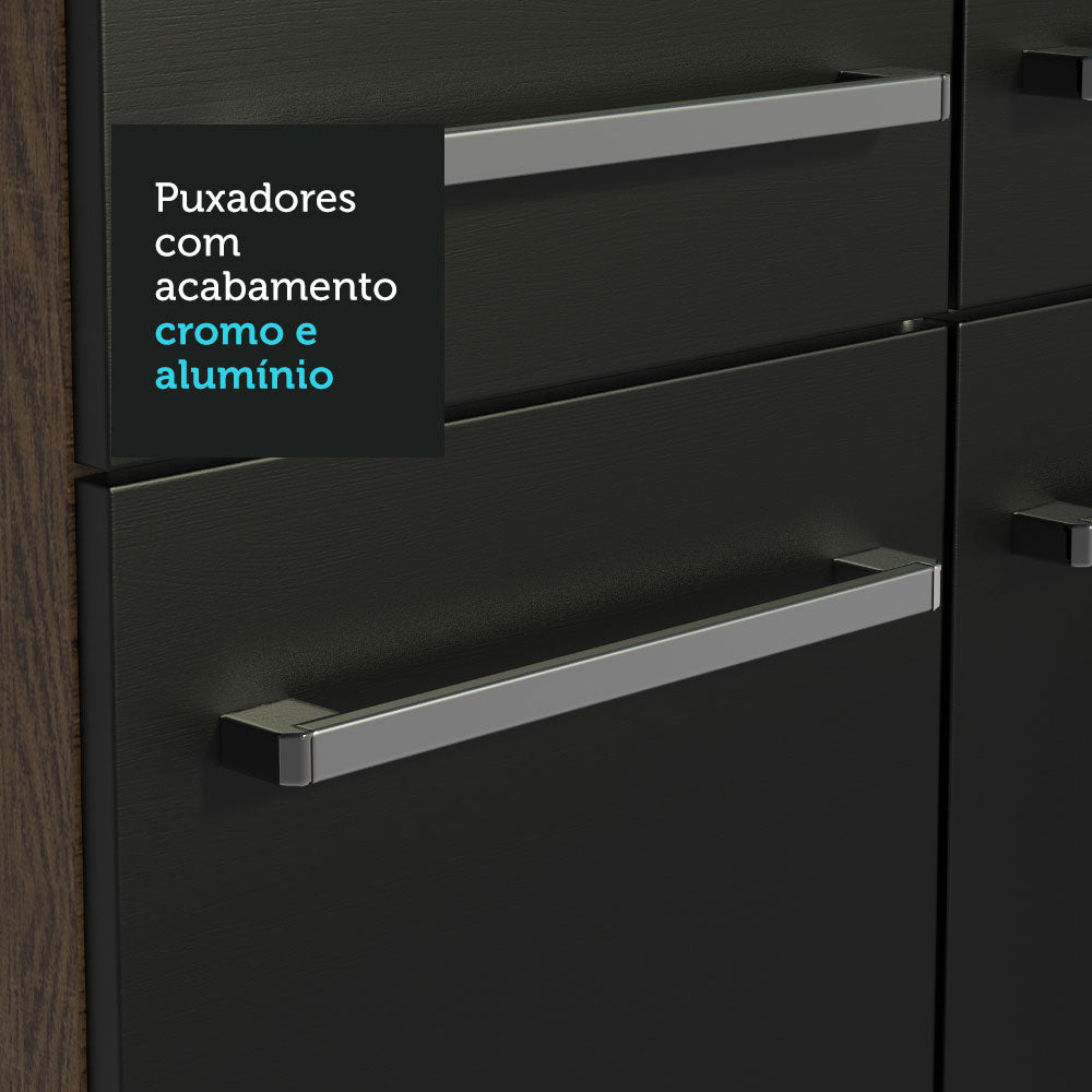 Cocina Integral 233cm Marrón/Negro Emilly Smile 04