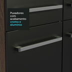 Cocina Integral 293 cm Con Fregadero Marrón/Negro Emilly Madesa