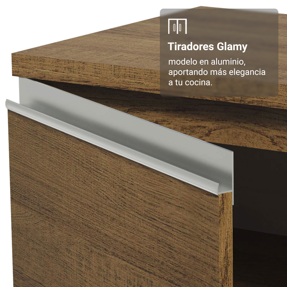 Kit Gabinete + Vitrina 70 cm Marrón Glamy 02