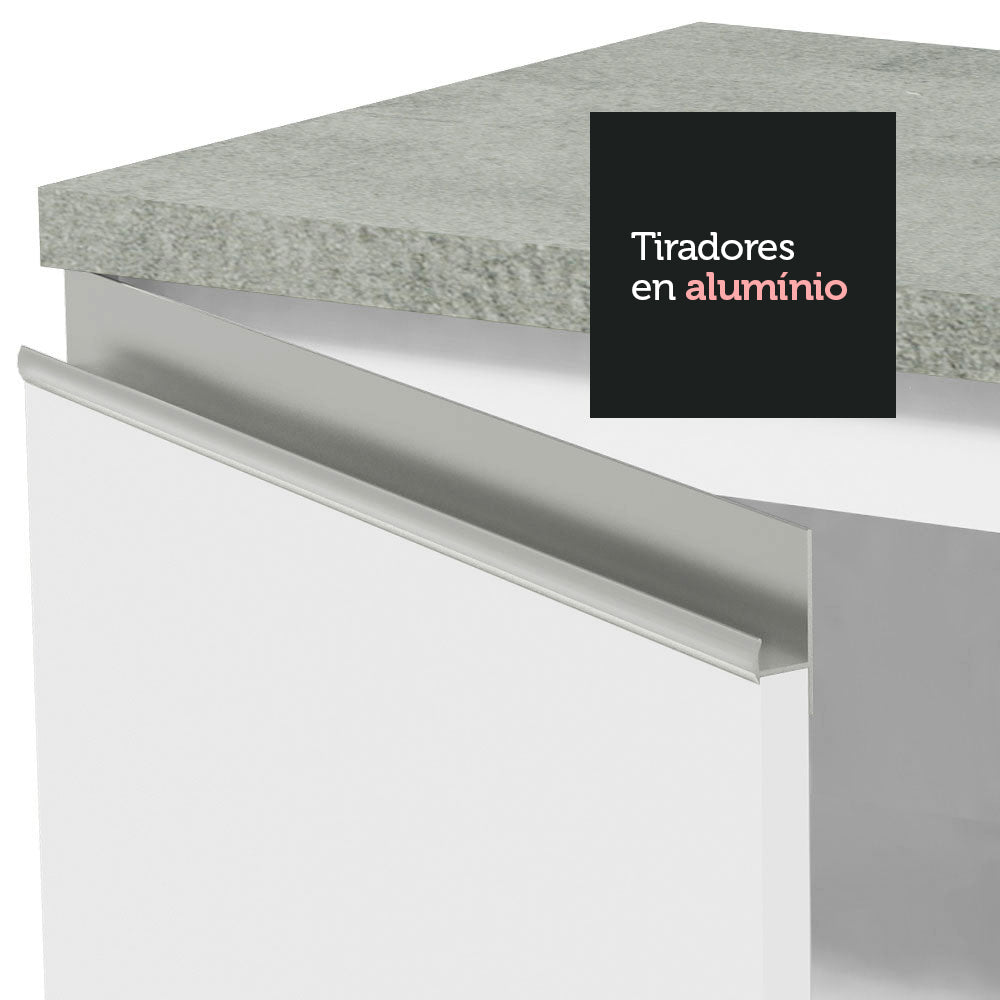 Cocina Compacta 120cm con Fregadero Blanco Glamy 09