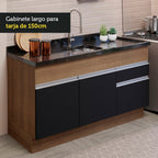 Cocina Compacta 150 cm Marrón/Negro Glamy Madesa