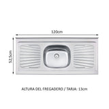 Cocina Compacta 160cm con Fregadero Blanco Glamy 04