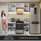 Cocina Compacta 160cm Blanco Glamy 07