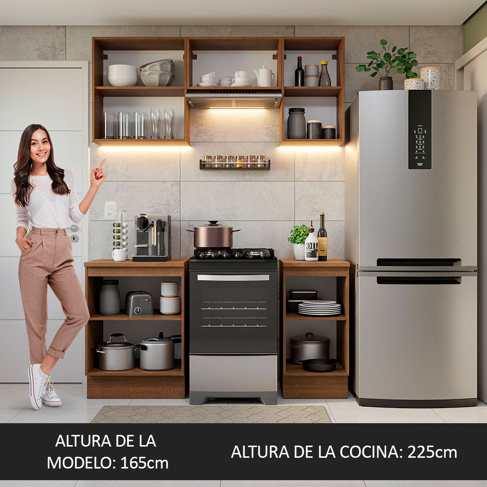 Cocina Compacta 160 cm Marrón Glamy Madesa