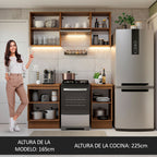 Cocina Compacta 160 cm Marrón Glamy Madesa