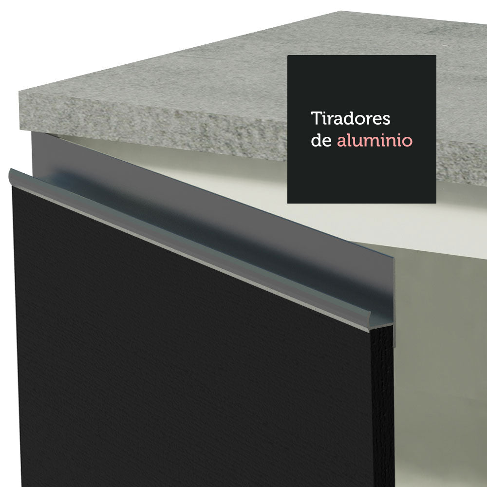 Cocina Compacta 180 cm Blanco/Negro Glamy Madesa
