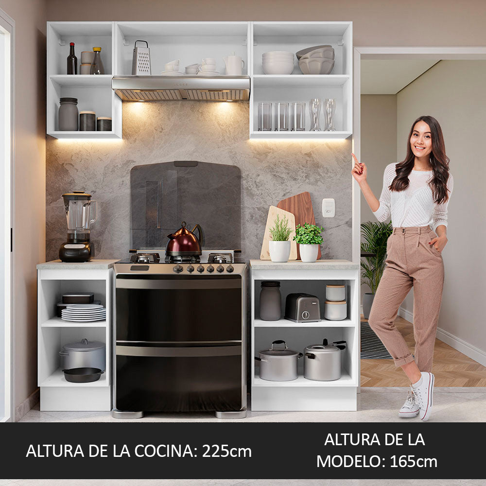 Cocina Compacta 180cm Blanco Glamy 12