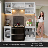 Cocina Compacta 180cm Blanco/Marrón Glamy 12