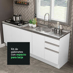 Cocina Compacta 200 cm Blanco Glamy Madesa
