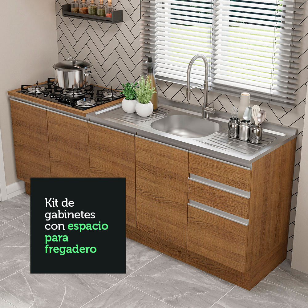 Cocina Compacta 200 cm Marrón Glamy Madesa