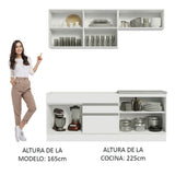 Cocina Compacta 200cm Blanco Glamy 07