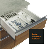 Cocina Integral 200cm sin Fregadero Blanco/Marrón Glamy 08