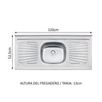 Cocina Integral 240 cm Con Fregadero Blanco Glamy Madesa
