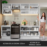 Cocina Integral 240cm Blanco/Marrón Glamy 09