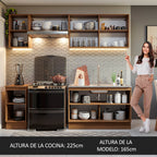 Cocina Integral 240 cm Marrón/Blanco Glamy Madesa
