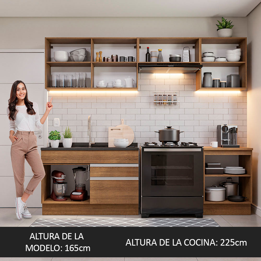 Cocina Integral 260cm Marrón Glamy 04