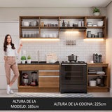Cocina Integral 260cm Marrón Glamy 04