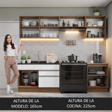 Cocina Integral 260cm Marrón/Blanco Glamy 04