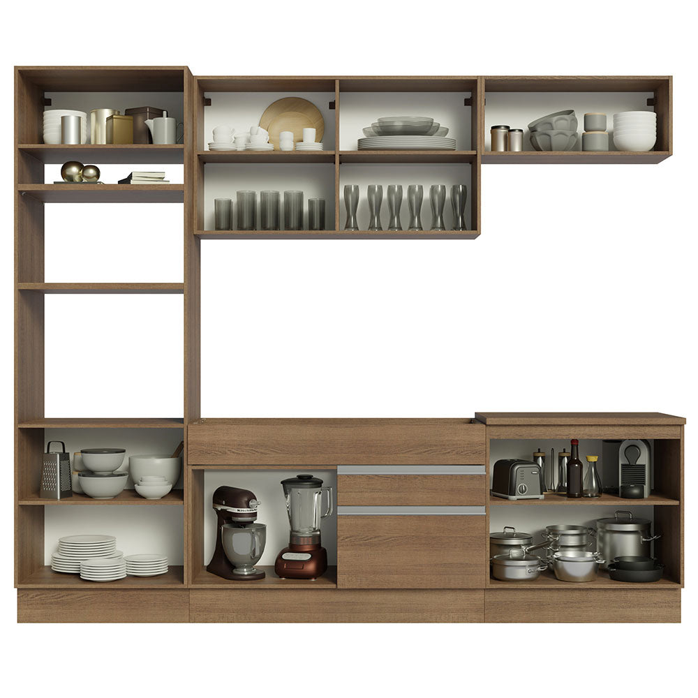 Cocina Integral 270cm Marrón Glamy 13