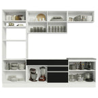 Cocina Integral 270 cm Con Mueble para Horno Blanco/Negro Glamy Madesa