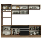 Cocina Integral 270 cm Con Mueble para Horno Marrón/Negro Glamy Madesa