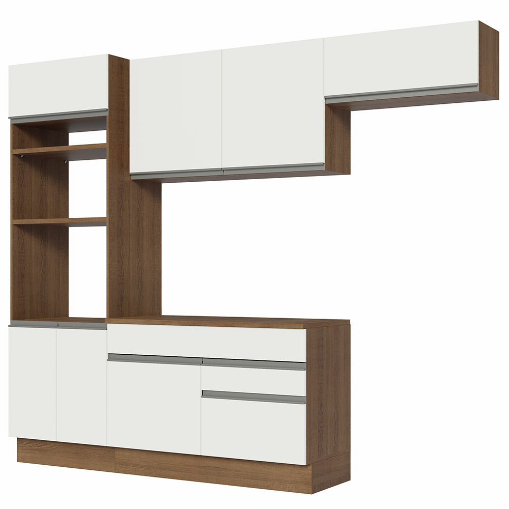Cocina Integral 270cm Marrón/Blanco Glamy 14