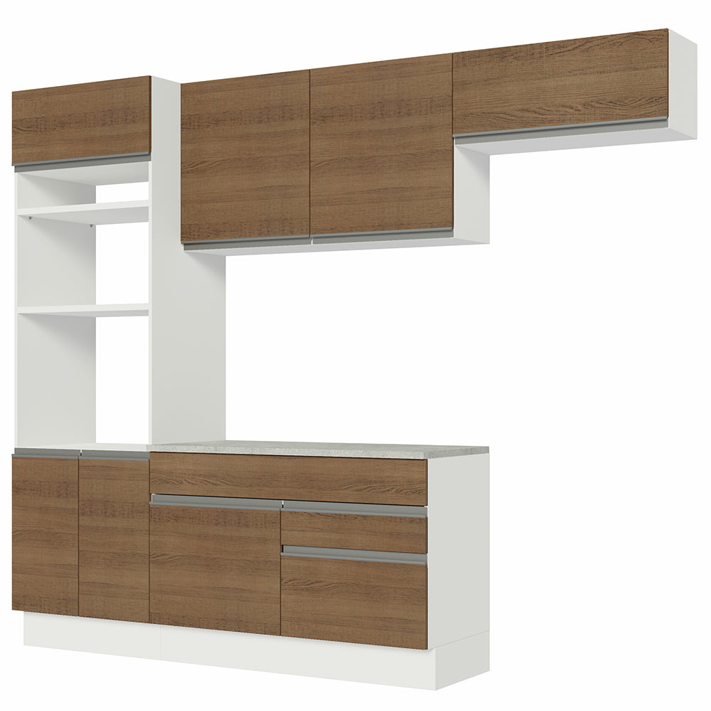 Cocina Integral 270cm Blanco/Marrón Glamy 14