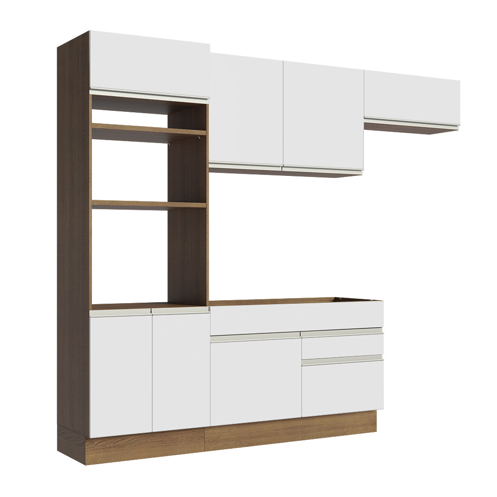 Cocina Integral 270cm Marrón/Blanco Glamy 15