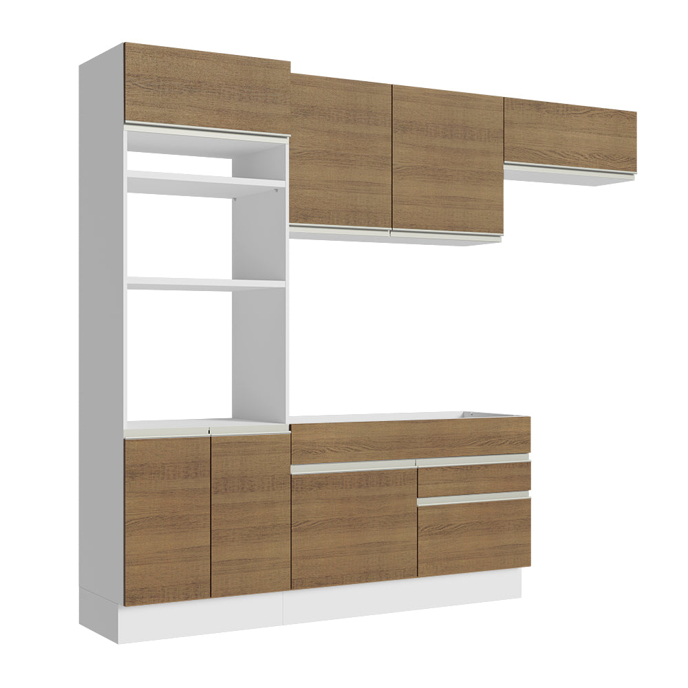 Cocina Integral 270cm Blanco/Marrón Glamy 15