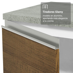 Cocina Integral 270 cm Con Vitrina Blanco/Marrón Glamy Madesa