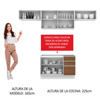 Cocina Integral 280 cm Blanco/Marrón Glamy Madesa