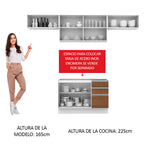 Cocina Integral 280 cm Blanco Glamy Madesa