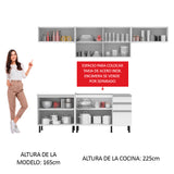 Cocina Integral 280cm Blanco Glamy 02SR