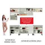 Cocina Integral 280cm Blanco Glamy 04SR