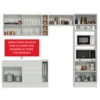 Cocina Integral 290 x 52 cm 7 Puertas 2 Cajones Con Mueble para Horno Blanco Glamy Madesa 10