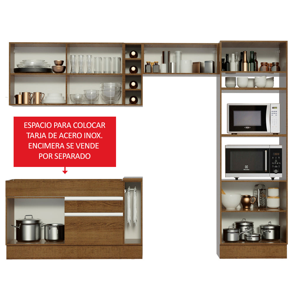 Cocina Integral 290cm Marrón Cristal 09