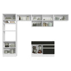Cocina Integral 350 cm Con Mueble para Horno Blanco/Negro Glamy Madesa