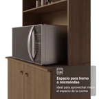 Cocina Compacta 235 cm 10 Puertas 2 Cajones Con Mueble para Horno Marrón Gourmet Madesa 01