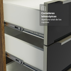 Cocina Compacta 190 cm Con Vitrina Marrón/Negro Lux Madesa