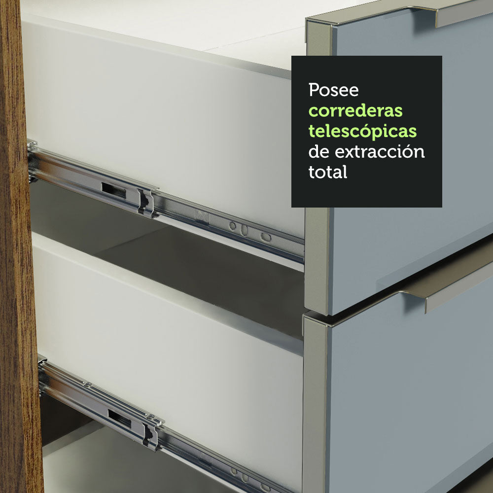 Cocina Integral 240cm Lux Marrón/Gris 05