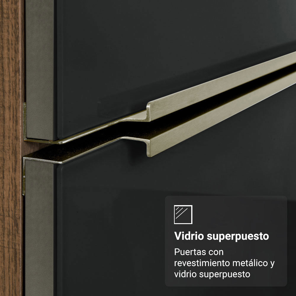 Cocina Integral 240cm Blanco/Negro Lux 08