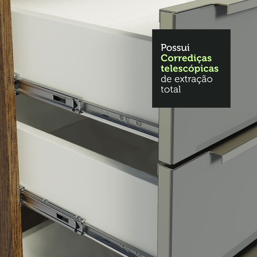 Cocina Integral 260 cm Marrón/Gris Lux Madesa