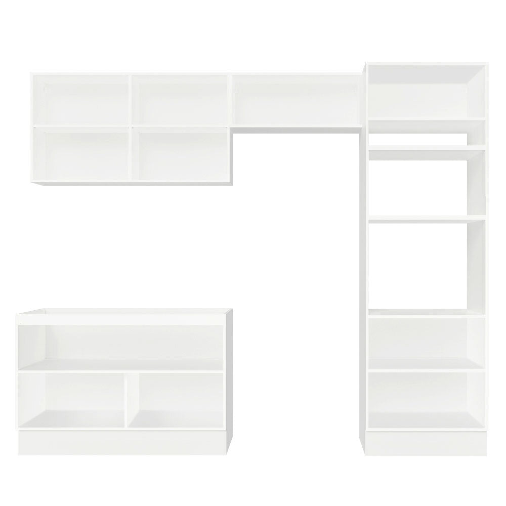 Cocina Integral 270 x 60 cm Con Mueble para Horno Blanco/Negro Lux Madesa
