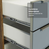 Cocina Integral 280 cm Marrón/Gris Lux Madesa 01