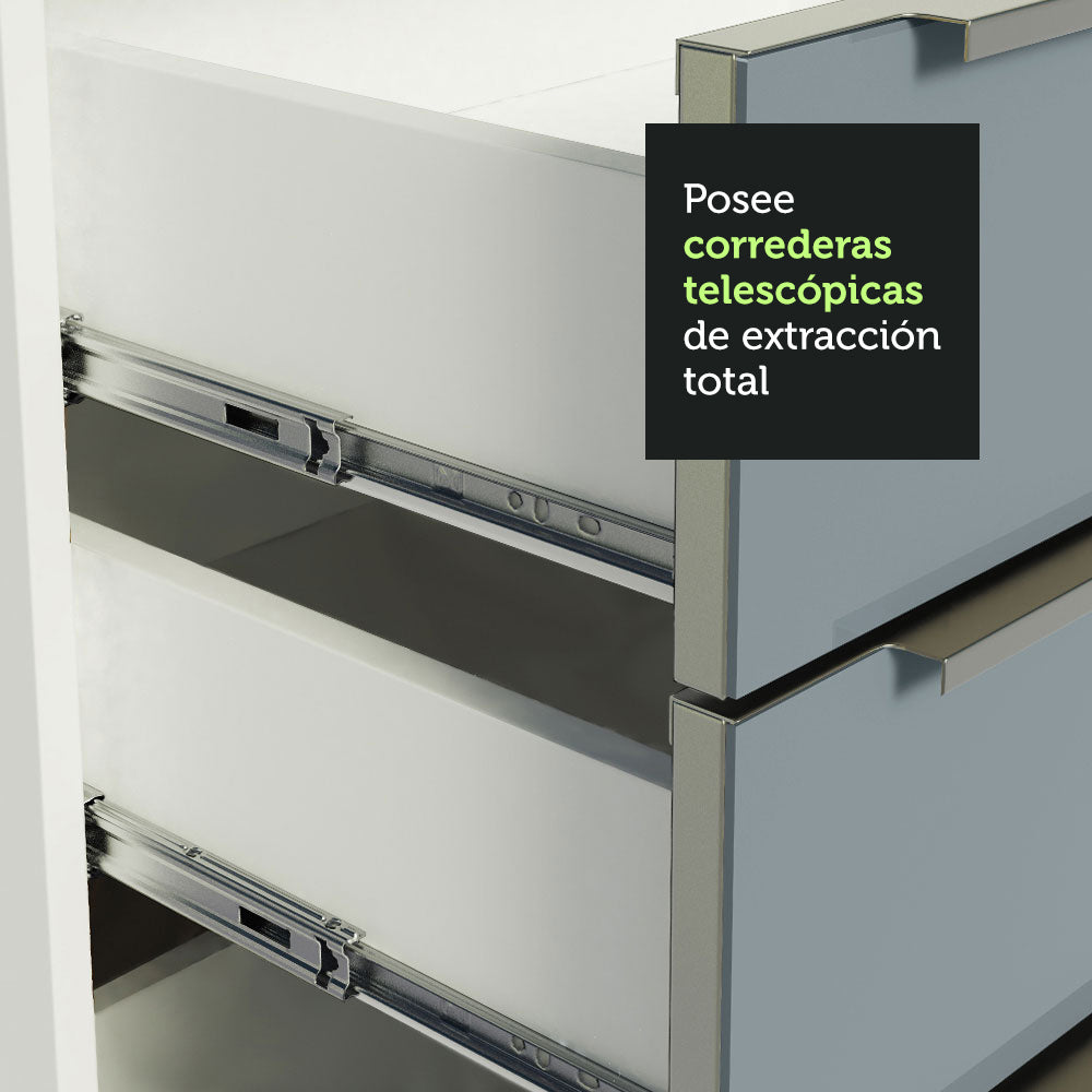 Cocina Integral 300 cm Lux Sabrina Blanco/Gris