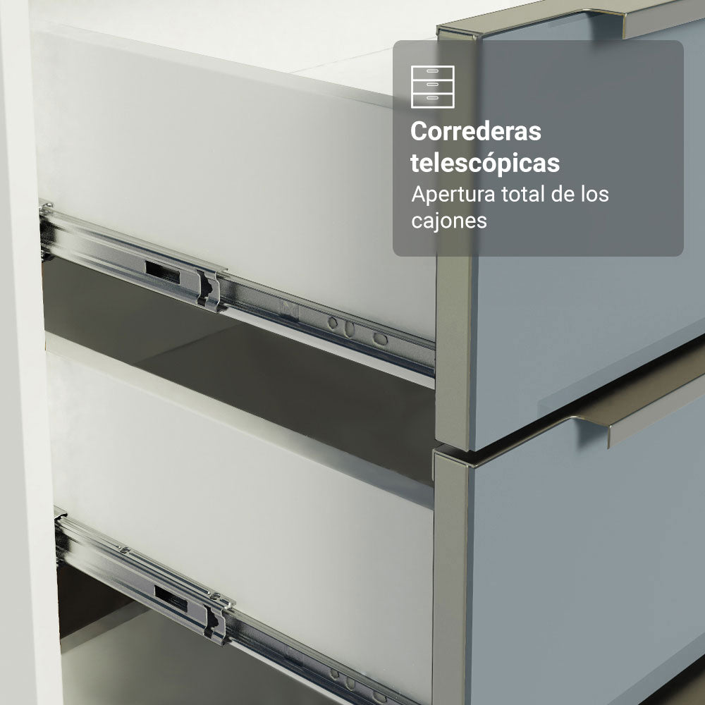 Cocina Integral 400cm Lux Blanco/Gris 01