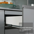 Cocina Compacta Flotante 160 cm Gris Nice Madesa