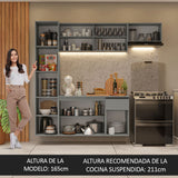 Cocina Integral 220 cm Sin Patas Nice Gris 02