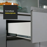 Cocina Integral 260 cm sin Patas Gris Nice 11