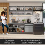 Cocina Integral 260 cm Sin Patas Nice Gris 13